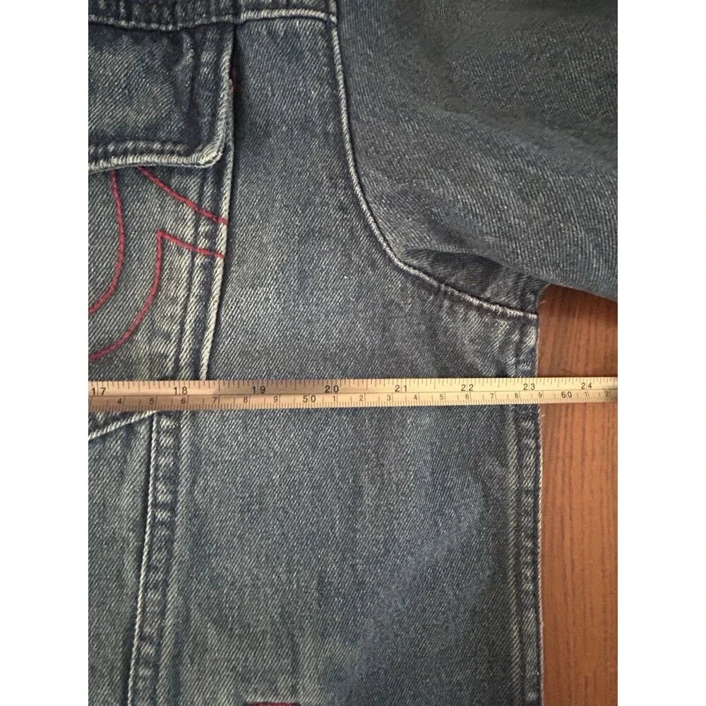 True Religion JESSE SN Patch Trucker Jacket Light Blue Denim LARGE -NWT!